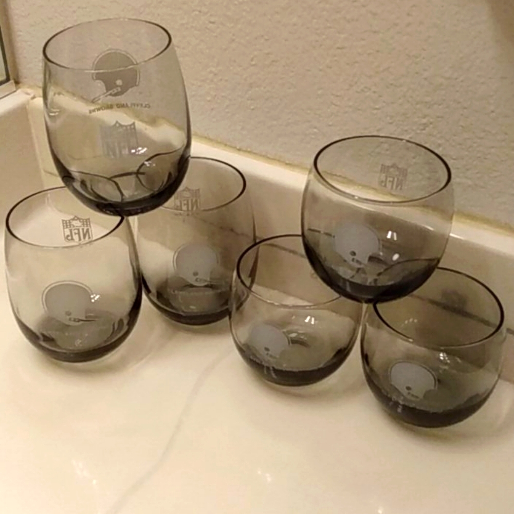 COPY - Vintage NFL Cleveland Browns Drinking Glasses- 6